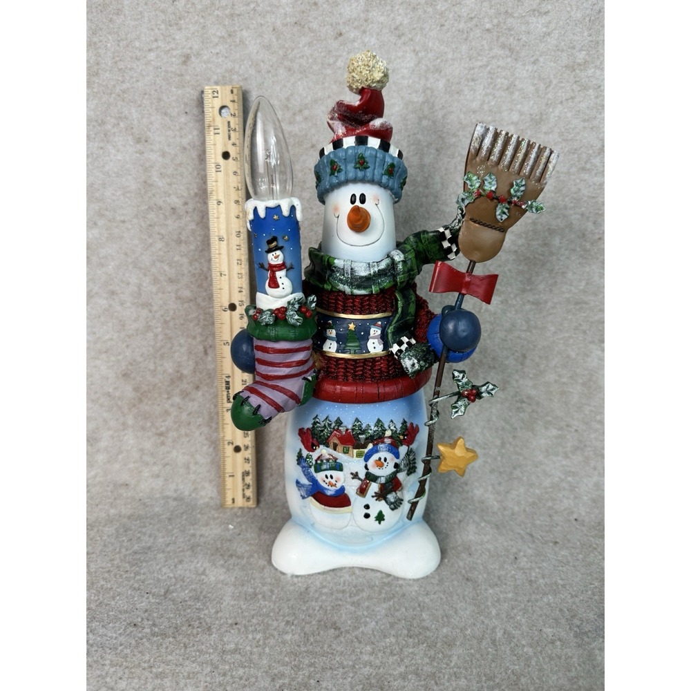 Light Up‎ Snowman Christmas Holiday Tabletop Decor Lighted Bulb Festive